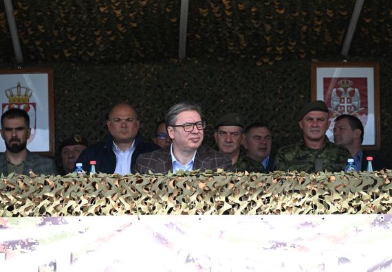 Председник Вучић присуствовао опитној здруженој тактичкој вежби с бојевим гађањем „Ватрени удар 2024“